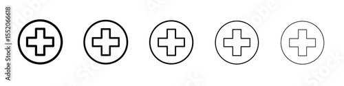 plus icon simple vector outline logo