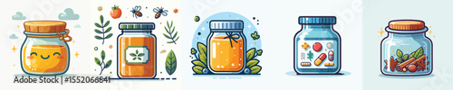 vector of a jar of jam