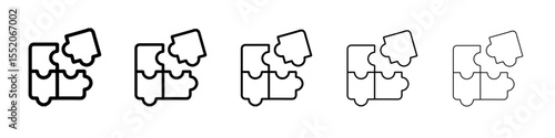 puzzle icon simple vector outline logo