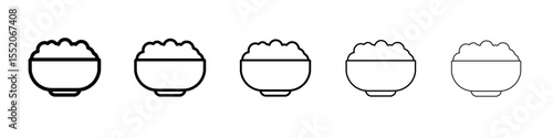 rice bowl icon simple vector outline logo