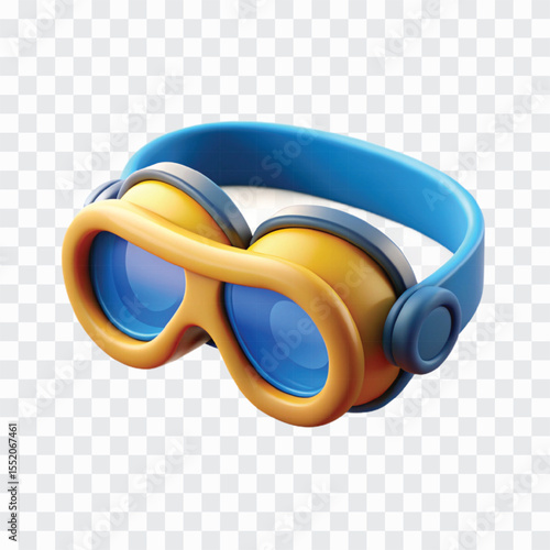 3D Swimming Goggles Icon | Sport Eyewear, Pool Gear, Swim Accessory Symbol