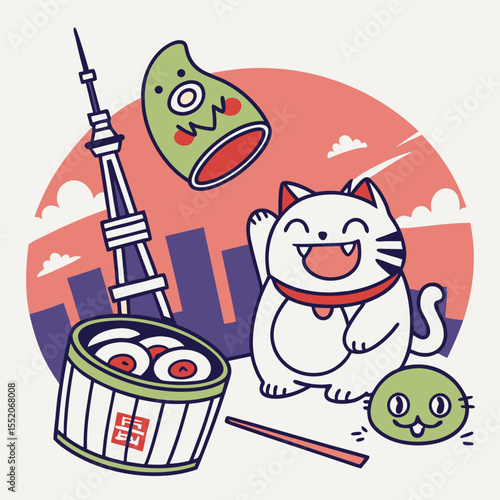 Japanese Themed Character Clipart Bundle