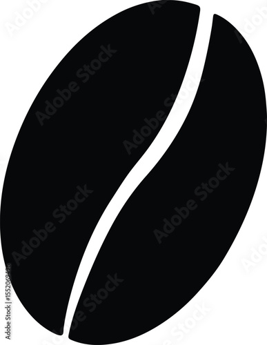 Silhouette coffee bean simple and clean graphic icon Vector Illustration