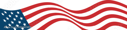 Wavy American Flag Banner Design for Patriotic USA Celebration, USA banner,waving flag,American flag background