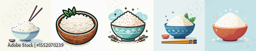 vector of a bowl of rice