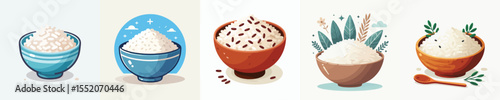 vector of a bowl of rice