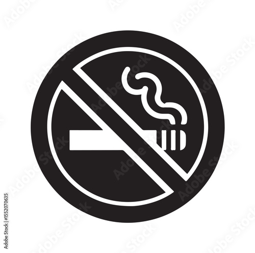 No Smoking icon No smoking, No smoking symbol. no smoke circle in black vector