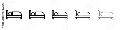 sleeping icon simple vector outline logo