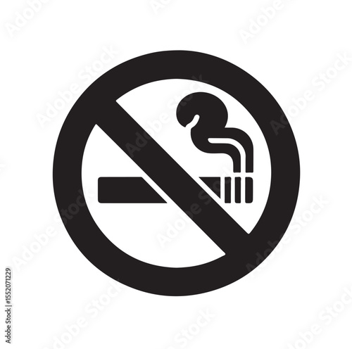 No Smoking icon No smoking, No smoking symbol. no smoke circle in black vector