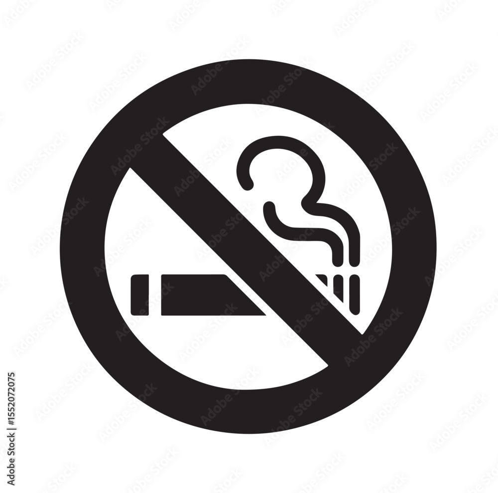 No Smoking icon No smoking, No smoking symbol. no smoke circle in black vector No Smoking icon No smoking, No smoking symbol. no smoke circle in black vector