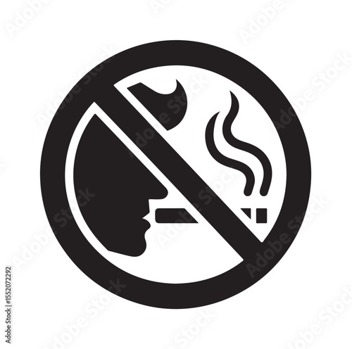 No Smoking icon No smoking, No smoking symbol. no smoke circle in black vector