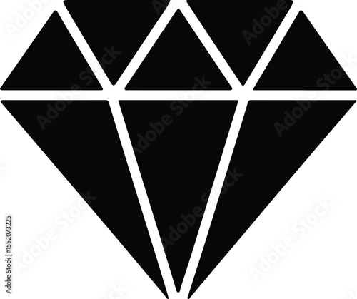 Silhouette Diamond gemstone elegant crystal symbol Vector Illustration