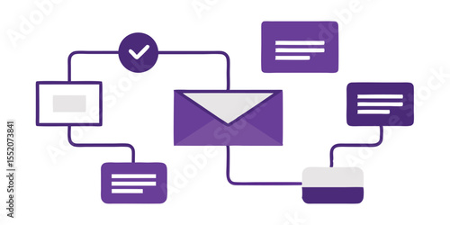 Email marketing automation workflow diagram purple