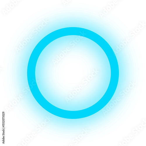 A glowing light blue circle against a white background. The circle emits a soft, radiant blue aura, creating a calm and soothing visual effect.