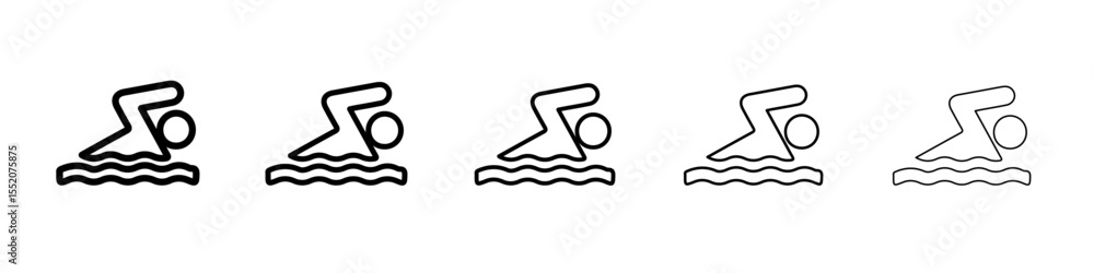 swim icon simple vector outline logo swim icon simple vector outline logo