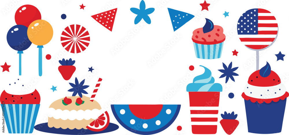 Obraz premium fourth of july background