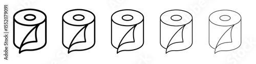 tissue roll icon simple vector outline logo