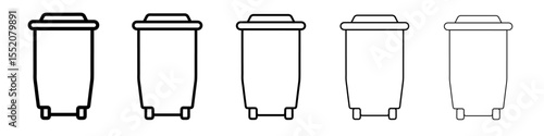 trash can icon simple vector outline logo