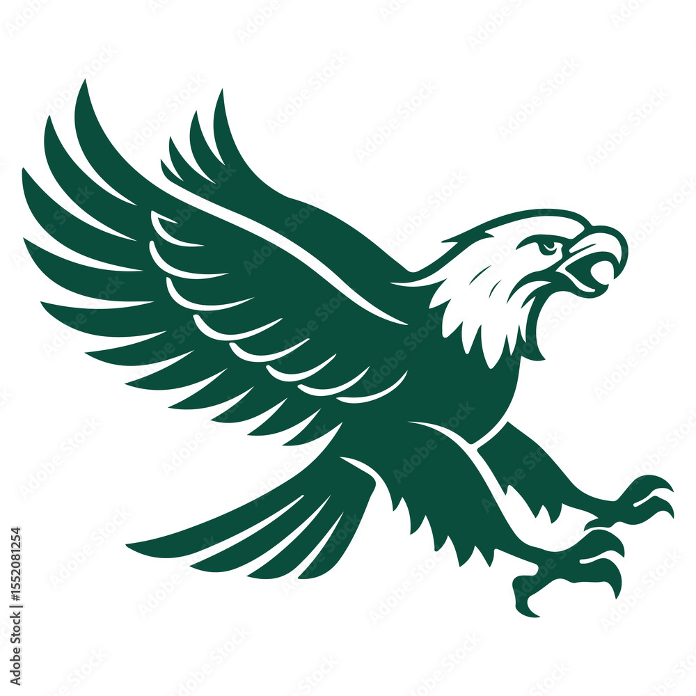 Fototapeta premium Eagle with outstretched wings in vector illustration style representing freedom and strength
