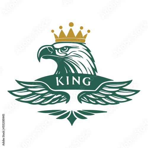 Eagle emblem in tribal vector style with bold wings and fierce mascot design