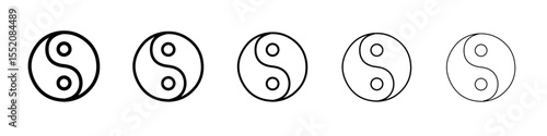 ying yang icon simple vector outline logo
