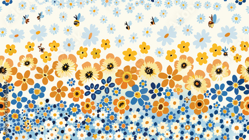 Flowers Arranged In A Scattered Composition - Seamless Animal Print Vector