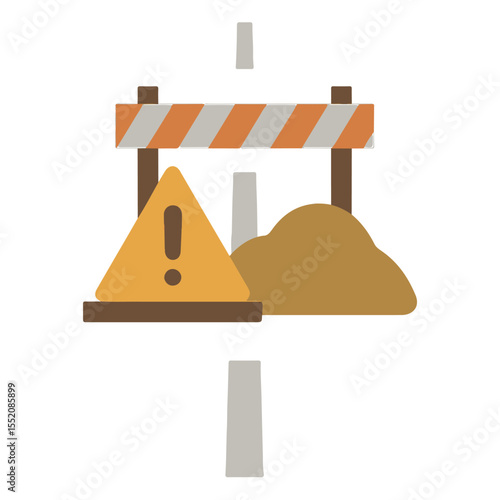 road repair illustration icon on white background
Vector icon on the topic of road traffic