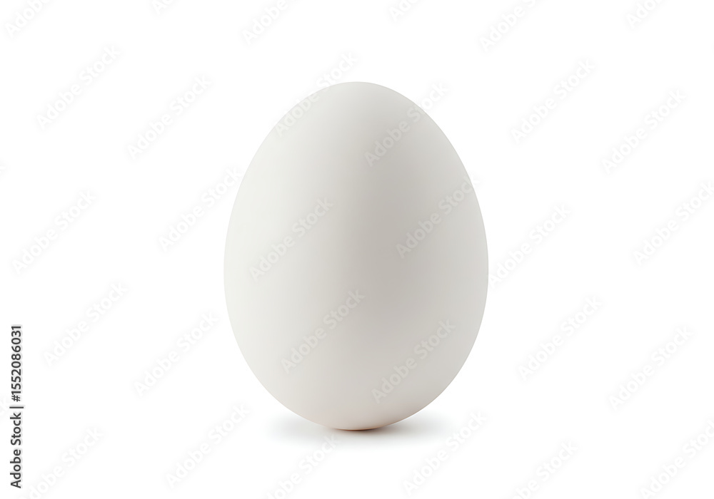 White chicken egg isolated on white background. Minimalist and realistic food concept for cooking, farming, or healthy eating themes. White chicken egg isolated on white background. Minimalist and realistic food concept for cooking, farming, or healthy eating themes.