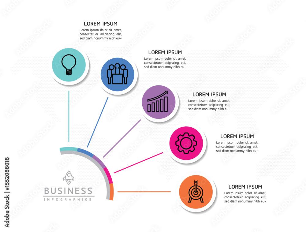 Fototapeta premium Vector business Presentation Connecting Steps Infographic Template