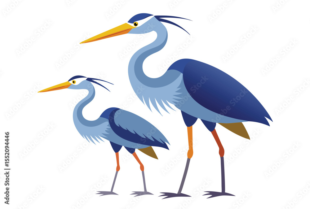 Fototapeta premium Heron Bird Icon Vector Simple Flat Design Illustration for Nature and Wildlife