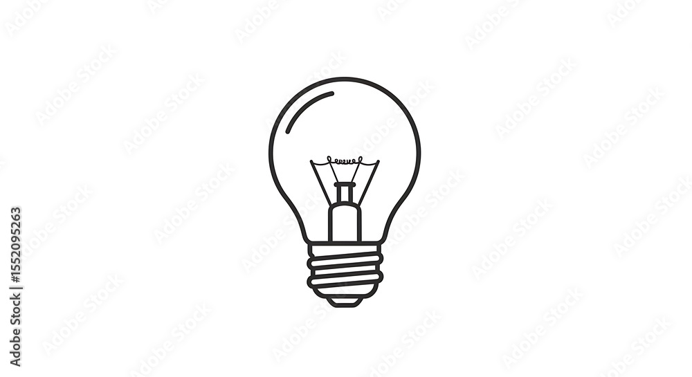 Light Bulb Line Drawing Minimalist Style Concept Light Bulb Line Drawing Minimalist Style Concept