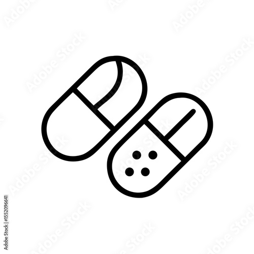 Pills capsules medication drugs medicine healthcare pharmacy treatment remedy supplements vitamins icon vector