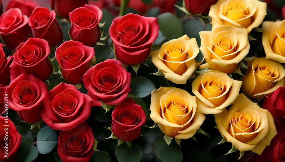 Obraz premium red and yellow roses