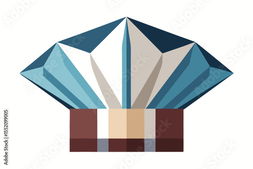 Flat chef hat features geometric pleats and a culinary design in white, showcasing professional kitchen attire for chefs and cooking enthusiasts alike