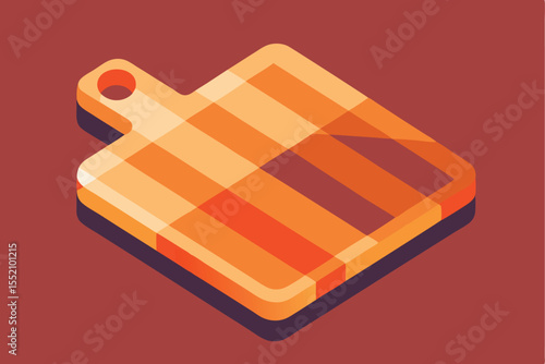 Minimalist cutting board featuring clean geometric rectangular design with elegant color gradients sits on a solid background, ideal for modern kitchen aesthetics