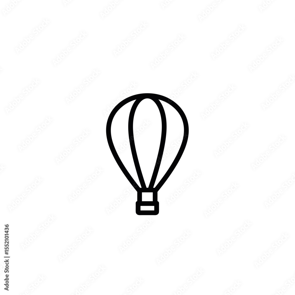 Fototapeta premium Simple line drawing of a hot air balloon in minimalist style