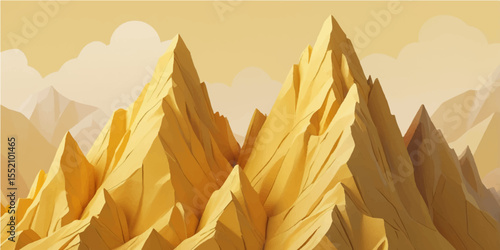 Golden wheat field landscape illustration with a summer sunset sky