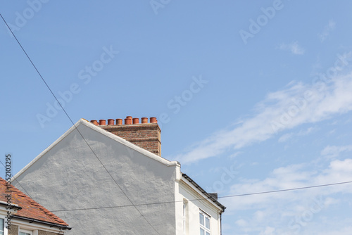 Rooftops under a blue sky in Walton-on-the-Naze, Essex, UK