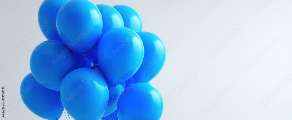 Fototapeta premium The group of vibrant blue balloons creating a festive atmosphere for celebrations.