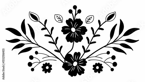 black and white floral background