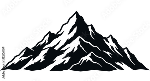 Majestic mountain peaks illustration for nature-inspired designs vector illustration