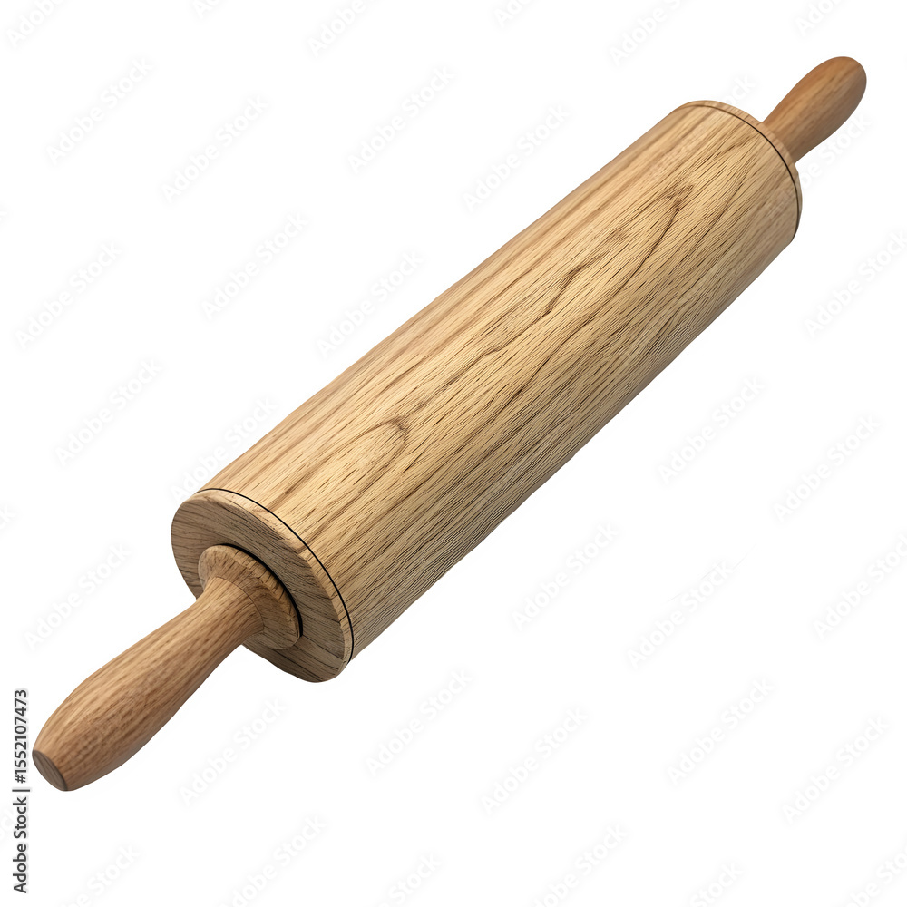 Wooden rolling pin isolated on transparent background Wooden rolling pin isolated on transparent background