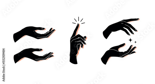 Elegant hand gestures vector illustration for minimalist design and inspiration