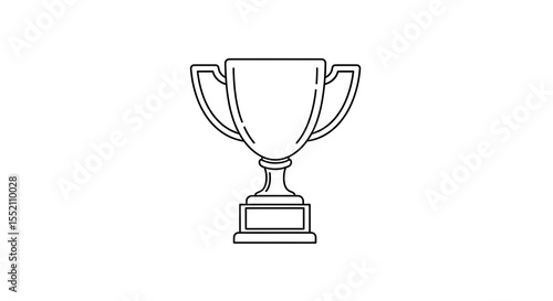 Trophy Illustration Simple Outline Style Victory Achievement Symbol
