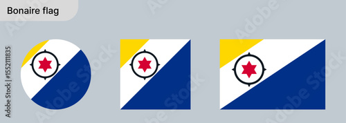 
Bonaire Flag – Vector Illustration on Gray Background

