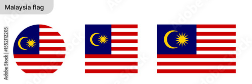 
Malaysia Flag PNG – Flag of Malaysia in Round and Standard Formats on White Background

