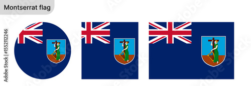 
Montserrat Flag PNG – Flag of Montserrat in Round and Standard Formats on White Background

