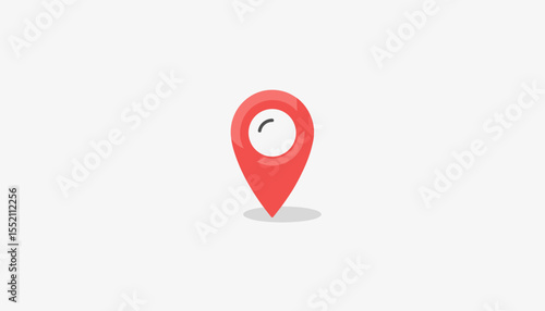 Red location pin icon on minimal white background Free Download Red location pin icon on minimal white background - GFXLoad