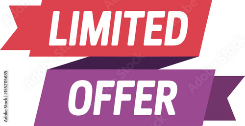 Eye Catching Limited Offer Promotion Graphic with Two Colorful Banners and Bold White Text for Marketing