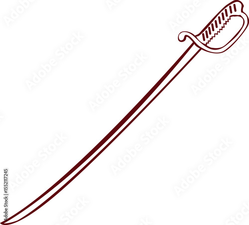 Collection of stylized sword designs for graphic elements isolated on transparent background